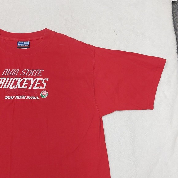 Vintage Ohio State Buckeyes Embroidered  Ted 1997 Rose Bowl Shirt Mens Sz Large - Picture 4 of 10